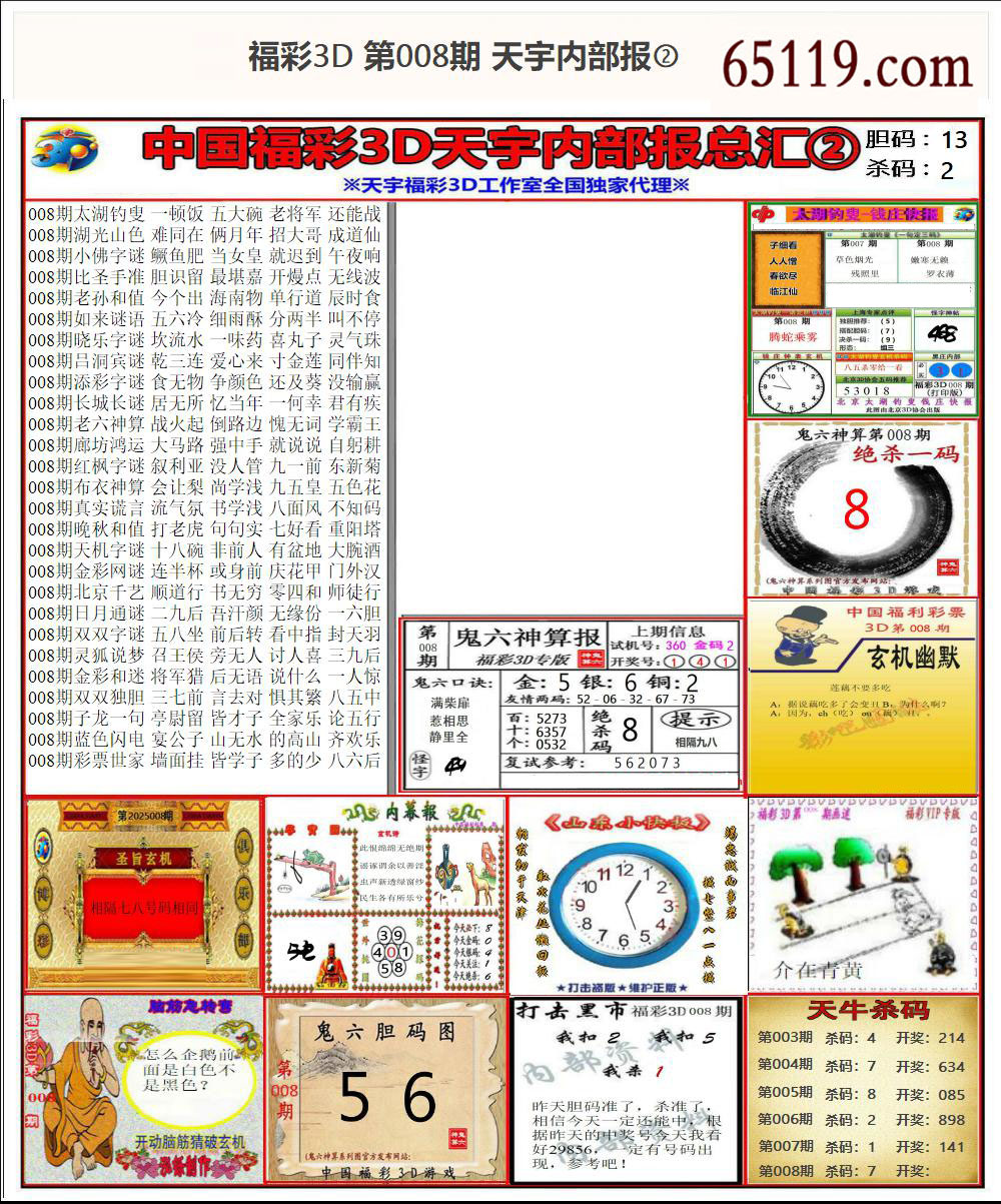 福彩3D天宇内部报②