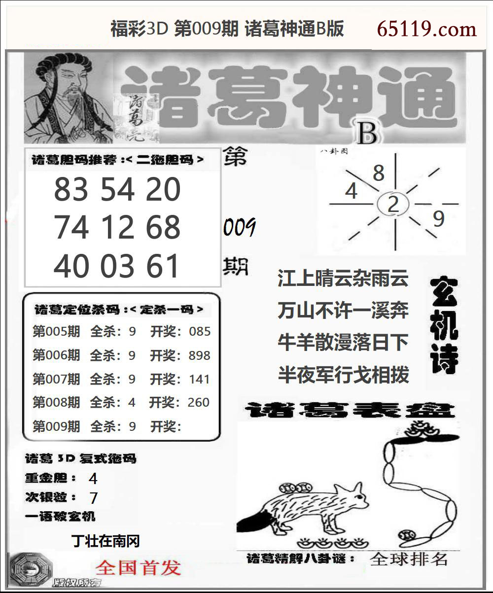 福彩3D诸葛神通B版